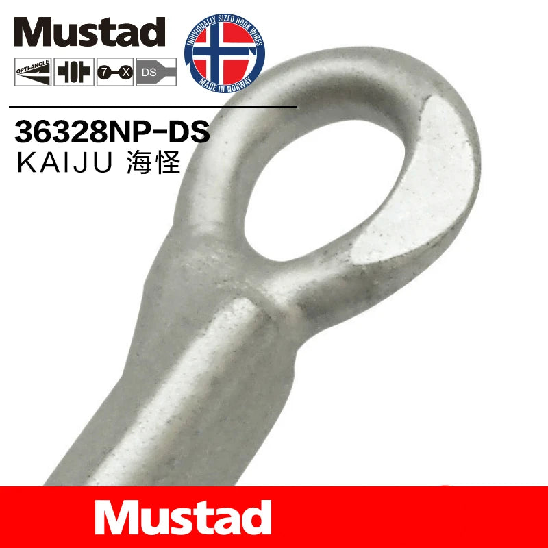 Original Mustad 36328NP-DS High-carbon Steel Fish Hook Barbed Crank Hook 7X Strong 3 Anchors Treble Hooks 3/0-7/0 Sea Fishing Accessories
