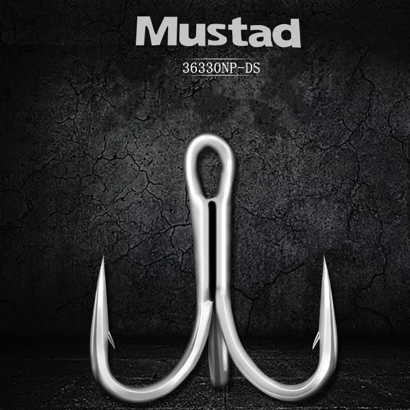 Mustad Treble Hooks 36330 Strong Sharp Solid Barbed Anzuelos Deep Ocean Squid Herring Three Anchor Fishhook Fishing Gear Pesca
