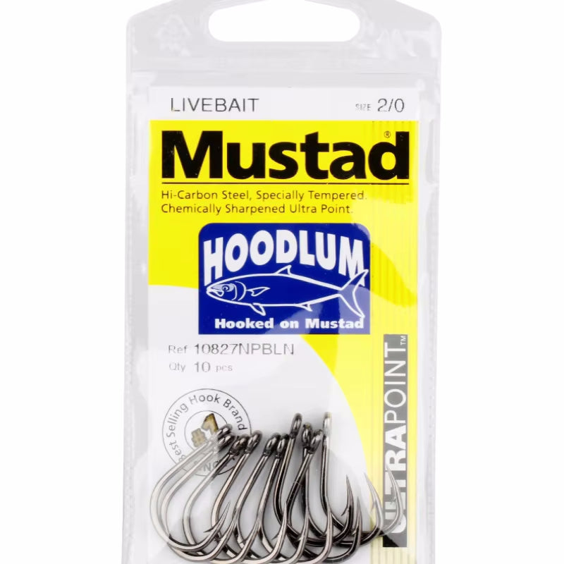 Original Mustad Hooks 10827 Sea Fishing Tuna Iron Board Hooks High Carbon Steel Hook 4X Strong Jig Hooks Live Bait Jigbait