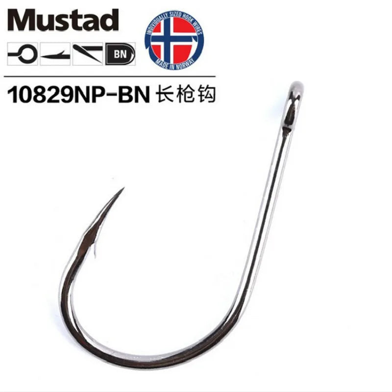 Original Mustad Sea Fishing Hooks 10829 Jig Fishhook Baits Herring Sturgeon Fishing Hooks Ocean Anzuelos Pesca Acesory Anzol