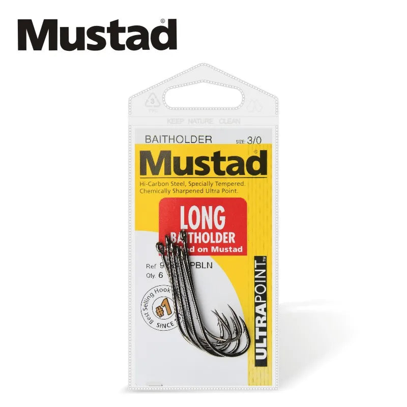 Original Mustad Fishing Hooks 92647 Live Bait Casting Double Backstab Fishing Hooks Worm Barbed Hooks Pesca Fish Accessories