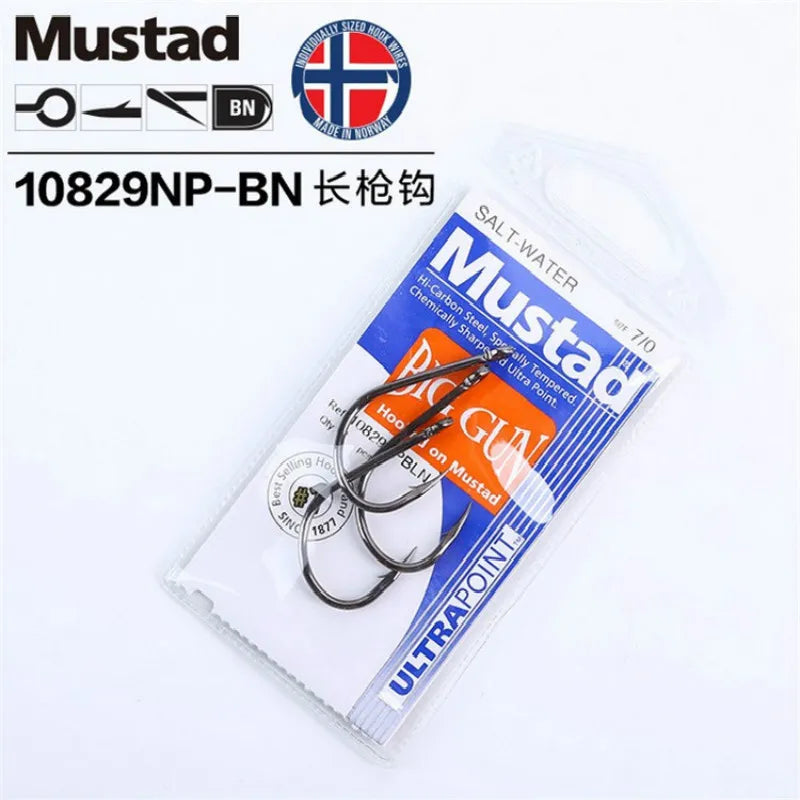 Original Mustad Sea Fishing Hooks 10829 Jig Fishhook Baits Herring Sturgeon Fishing Hooks Ocean Anzuelos Pesca Acesory Anzol