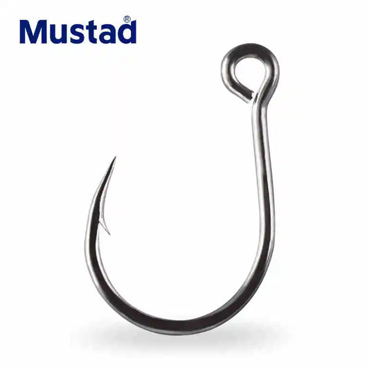 Original Mustad Fishing Hooks 10121  kaiju High Carbon Steel Barbed Hook Jigbait Lure Sea Fishing Black Fish Snake Head Anzol Pesca