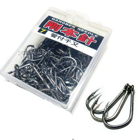 2 boxes/ lot Japan barbed hook high carbon steel strong sharp barbed fishing hooks with ring crooked mouth hook fishing tackles
