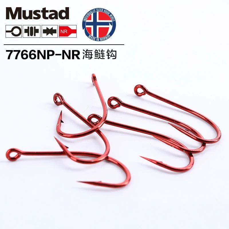 Authentic Mustad Hooks 7766np# Tarpon Blood Hook Barbed Anzol Hook Ocean Rock Fishing Sea Beach Fishing Pesca Fishing Tackle