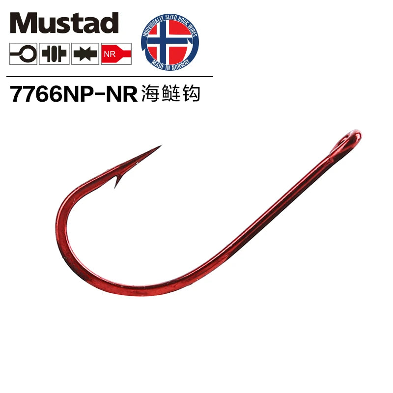 Authentic Mustad Hooks 7766np# Tarpon Blood Hook Barbed Anzol Hook Ocean Rock Fishing Sea Beach Fishing Pesca Fishing Tackle