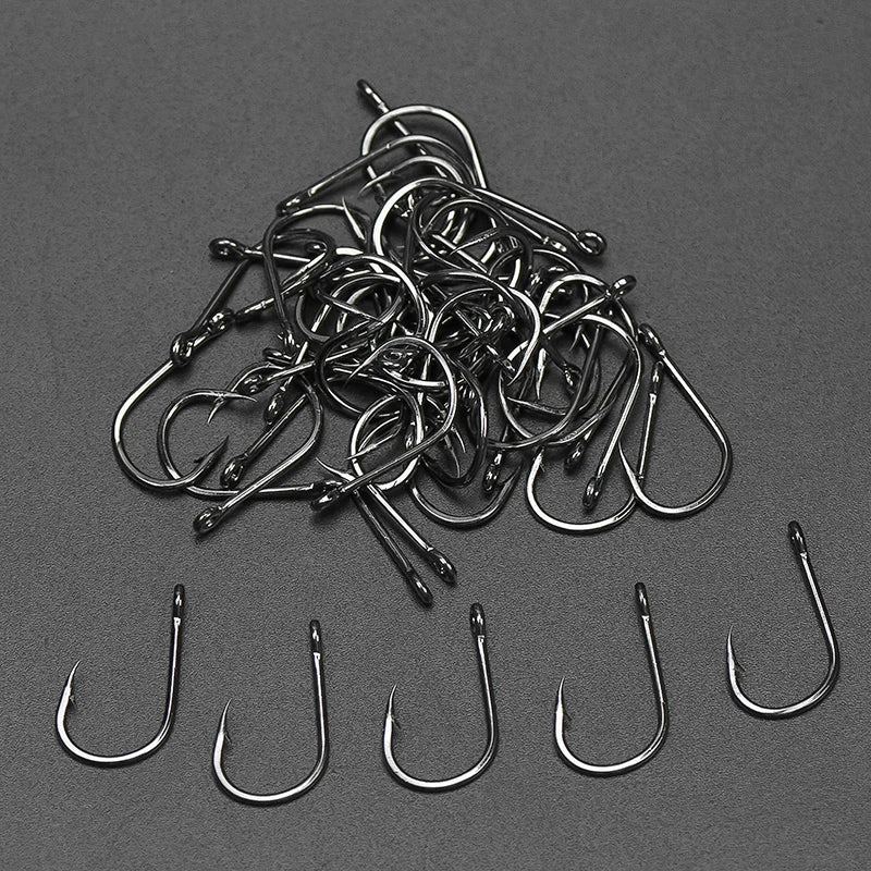 2 boxes/ lot Japan barbed hook high carbon steel strong sharp barbed fishing hooks with ring crooked mouth hook fishing tackles