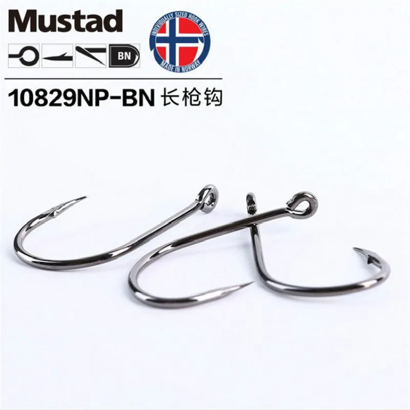 Original Mustad Sea Fishing Hooks 10829 Jig Fishhook Baits Herring Sturgeon Fishing Hooks Ocean Anzuelos Pesca Acesory Anzol